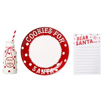 Pearhead Kerstkoekjes Set - Santa Koekjesset met Bord, Kan, Notitieblok Pearhead Kerstkoekjes Set - Santa Koekjesset met Bord, Kan, Notitieblok