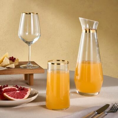 KARACA Orlando Glasset, 25-delig, voor 12 personen, glasglas, karaf, wijnglas, helder KARACA Orlando Glasset, 25-delig, voor 12 personen, glasglas, karaf, wijnglas, helder