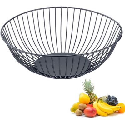 Westmark Lumos Draadmand, Middelgroot, Stijlvolle Fruitschaal & Broodjesmand, Decoratieve Metalen Mand Voor Fruit, Groenten, Brood En Broodjes, Zwart, Ø 24 X 8 Cm Westmark Lumos Draadmand, Middelgroot, Stijlvolle Fruitschaal & Broodjesmand, Decoratieve Metalen Mand Voor Fruit, Groenten, Brood En Broodjes, Zwart, Ø 24 X 8 Cm