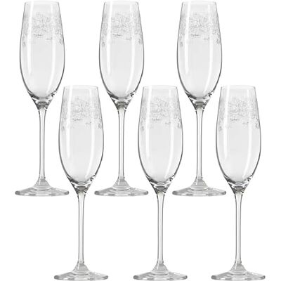 Leonardo Chateau 035302 Champagneglazen, set van 6, vaatwasserbestendige Prosecco-glazen, champagnekelk met getrokken steel, champagneglas met gravure, 200 ml Leonardo Chateau 035302 Champagneglazen, set van 6, vaatwasserbestendige Prosecco-glazen, champagnekelk met getrokken steel, champagneglas met gravure, 200 ml