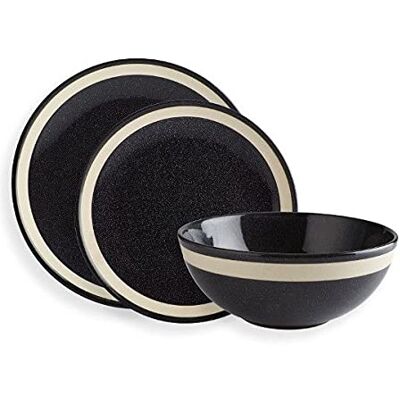 Fairmont and Main Ltd Fairmont & Main Elements-Neo 12 PCE Diner Set, Zwart, Stuk Fairmont and Main Ltd Fairmont & Main Elements-Neo 12 PCE Diner Set, Zwart, Stuk