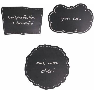 Tivoli Blackboard Placemat van kunststof, 3 stuks Tivoli Blackboard Placemat van kunststof, 3 stuks