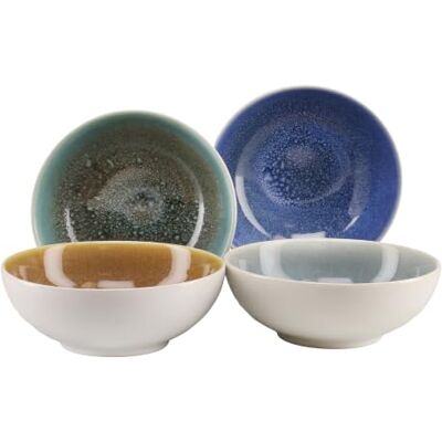 Creatable , 24964, serie Caldera, 4-delige serviesset voor 4 personen, Boeddha Bowl van aardewerk, vaatwasser- en magnetronbestendig, kwaliteitsproductie Creatable , 24964, serie Caldera, 4-delige serviesset voor 4 personen, Boeddha Bowl van aardewerk, vaatwasser- en magnetronbestendig, kwaliteitsproductie