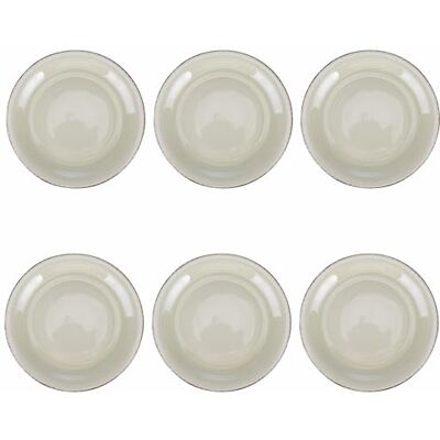 Tivoli Set van 6 fruitborden Ø 19,3 cm van aardewerk, handbeschilderd, zand, 4 tinten Tivoli Set van 6 fruitborden Ø 19,3 cm van aardewerk, handbeschilderd, zand, 4 tinten