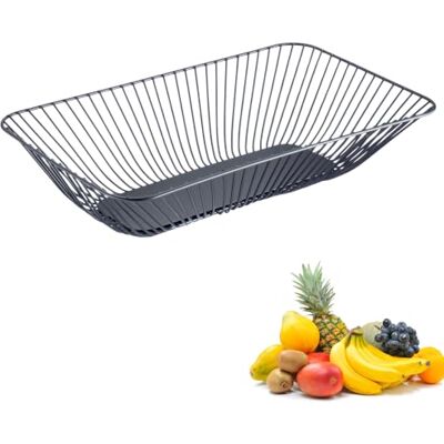 Westmark Angulo Draadmand, Groot, Stijlvolle Fruitschaal & Broodtrommel, Decoratieve Metalen Mand Voor Fruit, Groenten, Brood En Broodjes, Zwart, 35 X 21 X 8 Cm Westmark Angulo Draadmand, Groot, Stijlvolle Fruitschaal & Broodtrommel, Decoratieve Metalen Mand Voor Fruit, Groenten, Brood En Broodjes, Zwart, 35 X 21 X 8 Cm