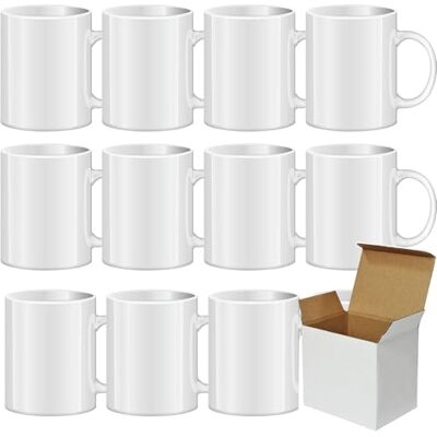 Acen Merchandise Sublimatiebekers zonder opdruk AAA Grade afzonderlijk of in een set fotomok voor sublimatiedruk lege mokken voor warmtepers thermo-sublimatie (8 stuks, wit) Acen Merchandise Sublimatiebekers zonder opdruk AAA Grade afzonderlijk of in een set fotomok voor sublimatiedruk lege mokken voor warmtepers thermo-sublimatie (8 stuks, wit)
