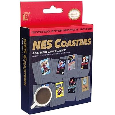 Paladone Nintendo NES Cartridge Retro onderzetters voor gamers, officieel gelicentieerd, met Donkey Kong, Zelda, Super Mario en meer klassiekers, set van 8 Paladone Nintendo NES Cartridge Retro onderzetters voor gamers, officieel gelicentieerd, met Donkey Kong, Zelda, Super Mario en meer klassiekers, set van 8