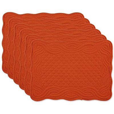 DII Gewatteerde Boerderij Collectie Tafelblad, Placemat Set, Pompoen Spice, 6-delig DII Gewatteerde Boerderij Collectie Tafelblad, Placemat Set, Pompoen Spice, 6-delig