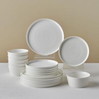 KARACA Salvare 18-delige New Generation Bone China Servies Set voor 6 Personen, Dinner Borden, Zijborden, Granen/Soep Kommen, Serviesset, Grijs KARACA Salvare 18-delige New Generation Bone China Servies Set voor 6 Personen, Dinner Borden, Zijborden, Granen/Soep Kommen, Serviesset, Grijs