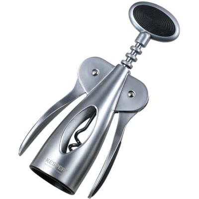 Kesper Kurkentrekker Hendelkurkentrekker, robuust en elegant ca. 18,5 cm lengte roestvrij staal met zinklegering voor wijnflessen, keuken en bar 90467 Kesper Kurkentrekker Hendelkurkentrekker, robuust en elegant ca. 18,5 cm lengte roestvrij staal met zinklegering voor wijnflessen, keuken en bar 90467