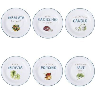 Tivoli Le Travisate Set met 6 bijzetborden, 19 cm, van porselein Tivoli Le Travisate Set met 6 bijzetborden, 19 cm, van porselein