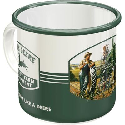 ART Retro Emaille mok, John Deere – Quality Farm Equipment – Geschenkidee voor tractorfans, Kampeer beker, Vintage design, 360 ml, Meerkleurig ART Retro Emaille mok, John Deere – Quality Farm Equipment – Geschenkidee voor tractorfans, Kampeer beker, Vintage design, 360 ml, Meerkleurig