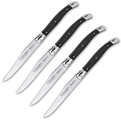 PracticDomus 3 Claveles 1481 set 4 steakmessen, 11,5 cm, bistromes, roestvrij staal, zwart, 30 x 12 PracticDomus 3 Claveles 1481 set 4 steakmessen, 11,5 cm, bistromes, roestvrij staal, zwart, 30 x 12