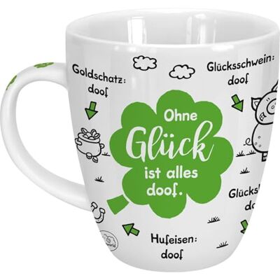 Sheepworld mok met Duitse spreuk "Ohne Glück ist alles doof" porselein, 45 cl voor koffie en thee, verjaardagscadeau 46504 Sheepworld mok met Duitse spreuk "Ohne Glück ist alles doof" porselein, 45 cl voor koffie en thee, verjaardagscadeau 46504