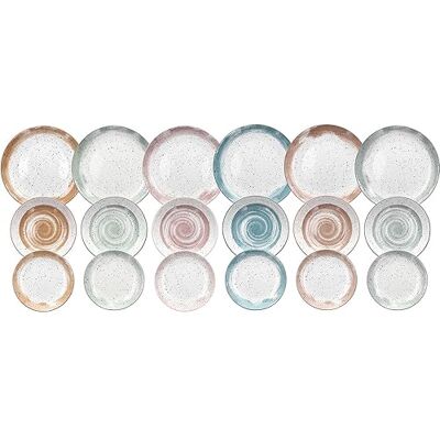 Tognana Sienna tafelservies voor 6 personen, 18-delig, porselein, meerkleurig Tognana Sienna tafelservies voor 6 personen, 18-delig, porselein, meerkleurig