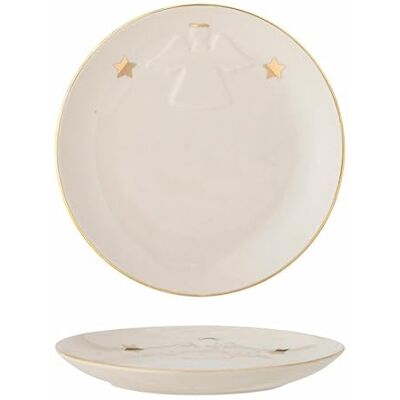 Bloomingville Starry bord in wit met sterrenpatroon van aardewerk, diameter: 16 cm Bloomingville Starry bord in wit met sterrenpatroon van aardewerk, diameter: 16 cm