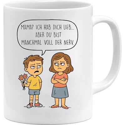 Jungle Mug Grappige mama-mok Ich hab dich lieb aber du bist voll der Nerv Cadeau van kinderen voor mama met humor Moederdagcadeau Jungle Mug Grappige mama-mok Ich hab dich lieb aber du bist voll der Nerv Cadeau van kinderen voor mama met humor Moederdagcadeau