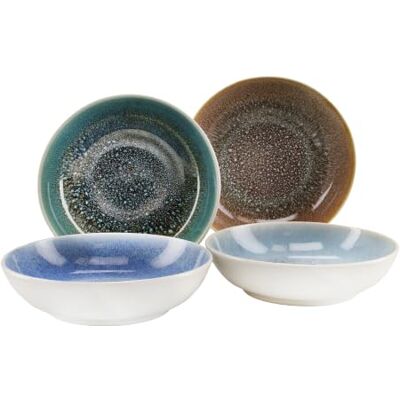 Creatable , 24965, serie Caldera, 4-delige serviesset voor 4 personen, poke bowl van aardewerk, vaatwasser- en magnetronbestendig, kwaliteitsproductie Creatable , 24965, serie Caldera, 4-delige serviesset voor 4 personen, poke bowl van aardewerk, vaatwasser- en magnetronbestendig, kwaliteitsproductie