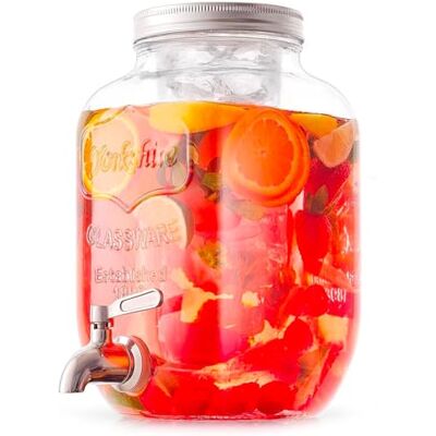 Avilia Drankdispenser, partydispenser voor vloeibare zeep, dispenser met kraan, glazen fontein voor dranken met 4 liter inhoud Avilia Drankdispenser, partydispenser voor vloeibare zeep, dispenser met kraan, glazen fontein voor dranken met 4 liter inhoud