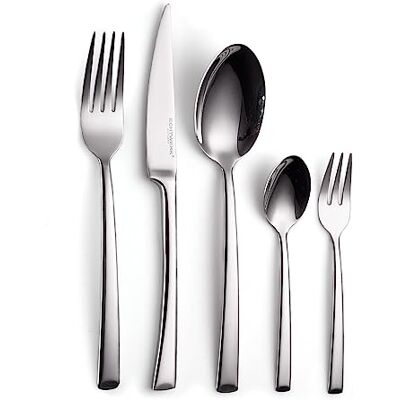 ECHTWERK Tafelbestek Avelino, Silver Edition, 30-delig, eetbestek voor maximaal 6 personen, roestvrij staal 18/10, hoogglanzend, hoogwaardige bestekset, voor feestelijke borden, incl. opbergcassette ECHTWERK Tafelbestek Avelino, Silver Edition, 30-delig, eetbestek voor maximaal 6 personen, roestvrij staal 18/10, hoogglanzend, hoogwaardige bestekset, voor feestelijke borden, incl. opbergcassette