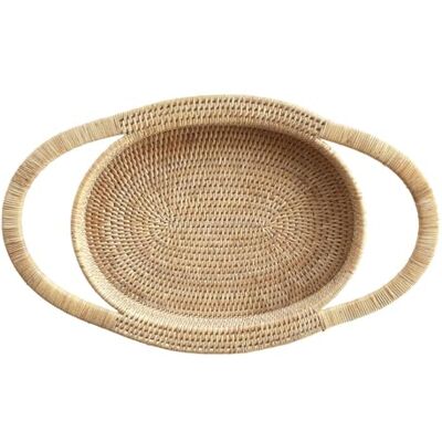 LA PORCELLANA BIANCA Botanio wit dienblad, ovaal, 54 x 32,5 x 5 cm, rotan LA PORCELLANA BIANCA Botanio wit dienblad, ovaal, 54 x 32,5 x 5 cm, rotan