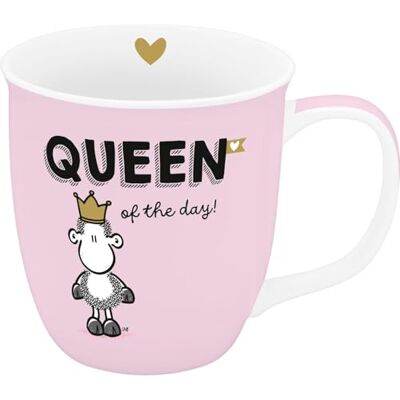 Sheepworld Cup "Queen of the day" kleine koffiemok met spreuk, porselein, 32 cl cadeau voor jou, vriendin, zus, collega 74725 Sheepworld Cup "Queen of the day" kleine koffiemok met spreuk, porselein, 32 cl cadeau voor jou, vriendin, zus, collega 74725