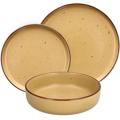 Tognana Bruges tafelservies 18-delig voor 6 personen, aardewerk, okergeel Tognana Bruges tafelservies 18-delig voor 6 personen, aardewerk, okergeel