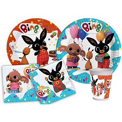 Ciao - PartyY5017 Tafelset Bing 24 personen (112 stuks: 24 papieren borden Ø23cm, 24 papieren borden Ø20cm, 24 plastic bekers 200ml, 40 papieren servetten 33x33cm) Ciao - PartyY5017 Tafelset Bing 24 personen (112 stuks: 24 papieren borden Ø23cm, 24 papieren borden Ø20cm, 24 plastic bekers 200ml, 40 papieren servetten 33x33cm)