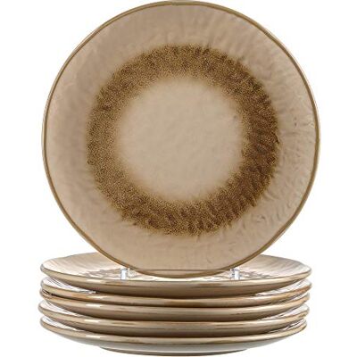 Leonardo HOME 018534 MATERA Set van 6 borden, keramiek, beige Leonardo HOME 018534 MATERA Set van 6 borden, keramiek, beige