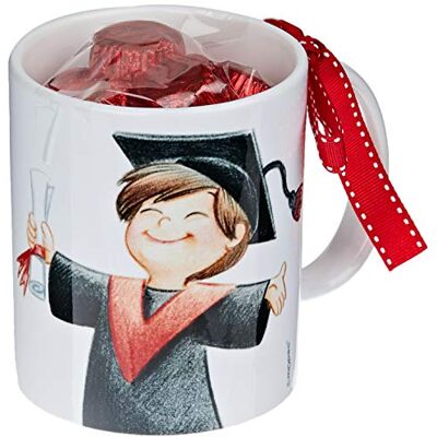 Mopec GB357.3.1 graduatie keramische mok jongen 6 chocolade in geschenkdoos Mopec GB357.3.1 graduatie keramische mok jongen 6 chocolade in geschenkdoos