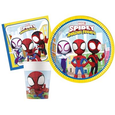 Ciao Party Tableware Set Marvel Spider-Man Spidey and His Amazing Friends for 8 people (44 pcs: 8 paper plates Ø23cm, 8 paper plates Ø20cm, 8 cups 200ml, 20 paper napkins 33x33cm) Ciao Party Tableware Set Marvel Spider-Man Spidey and His Amazing Friends for 8 people (44 pcs: 8 paper plates Ø23cm, 8 paper plates Ø20cm, 8 cups 200ml, 20 paper napkins 33x33cm)
