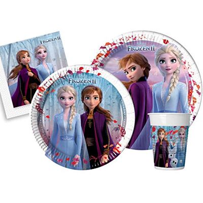 Ciao - Party Table Set Disney Frozen II 24 people (112 pcs: 24 paper plates Ø23cm, 24 paper plates Ø20cm, 24 plastic cups 200ml, 40 paper napkins 33x33cm), Y5055 Ciao - Party Table Set Disney Frozen II 24 people (112 pcs: 24 paper plates Ø23cm, 24 paper plates Ø20cm, 24 plastic cups 200ml, 40 paper napkins 33x33cm), Y5055