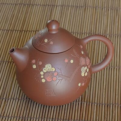 TEA SOUL Theepot op Kreta Yixing Brown Bloemen 210ml TEA SOUL Theepot op Kreta Yixing Brown Bloemen 210ml