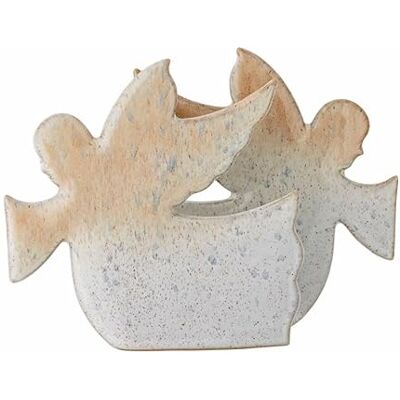 Bloomingville Cherub Engel servethouder in de kleur natuur, van aardewerk, 16 x 12 x 6,5 cm, 82062259 Bloomingville Cherub Engel servethouder in de kleur natuur, van aardewerk, 16 x 12 x 6,5 cm, 82062259