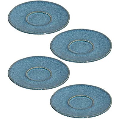 Leonardo HOME 018603 MATERA keramische mok 11 cm blauw set van 4, keramiek Leonardo HOME 018603 MATERA keramische mok 11 cm blauw set van 4, keramiek