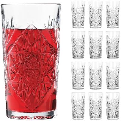 Libbey Cooler Glazen Set - 12 stuks - Vintage Facetontwerp Libbey Cooler Glazen Set - 12 stuks - Vintage Facetontwerp
