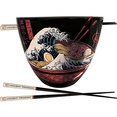 Pyramid VINCENT TRINIDAD (GREAT RAMEN WAVE) RAMEN BOWL AND CHOPSTICKS SET Pyramid VINCENT TRINIDAD (GREAT RAMEN WAVE) RAMEN BOWL AND CHOPSTICKS SET