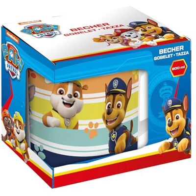 p:os 29460 PAW Patrol Mok voor kinderen, drinkbeker voor jongens en meisjes, inhoud ca. 200 ml, porseleinen drinkschaal, in geschenkverpakking p:os 29460 PAW Patrol Mok voor kinderen, drinkbeker voor jongens en meisjes, inhoud ca. 200 ml, porseleinen drinkschaal, in geschenkverpakking