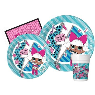 Ciao - Party Table Set L.O.L. Surprise! Rock On! 24 people (112 pcs: 24 paper plates Ø23cm, 24 paper plates Ø20cm, 24 plastic cups 200ml, 40 paper napkins 33x33cm), Y4955 Ciao - Party Table Set L.O.L. Surprise! Rock On! 24 people (112 pcs: 24 paper plates Ø23cm, 24 paper plates Ø20cm, 24 plastic cups 200ml, 40 paper napkins 33x33cm), Y4955