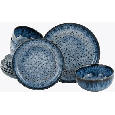 Creatable , 21912, serie Allround Magic Blue, 12-delige serviesset voor 4 personen, bordenset van aardewerk, vaatwasser- en magnetronbestendig, Made in Europe Creatable , 21912, serie Allround Magic Blue, 12-delige serviesset voor 4 personen, bordenset van aardewerk, vaatwasser- en magnetronbestendig, Made in Europe