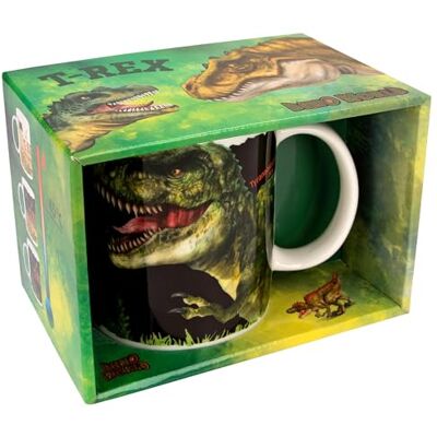 Depesche 12613 Dino World New Magic Mok met thermo-effect en dinosaurusmotief, porseleinen drinkbeker, inhoud ca. 320 ml Depesche 12613 Dino World New Magic Mok met thermo-effect en dinosaurusmotief, porseleinen drinkbeker, inhoud ca. 320 ml