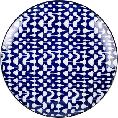 Tivoli Confusion Platte borden van aardewerk, geometrische decoratie, 6 stuks Tivoli Confusion Platte borden van aardewerk, geometrische decoratie, 6 stuks