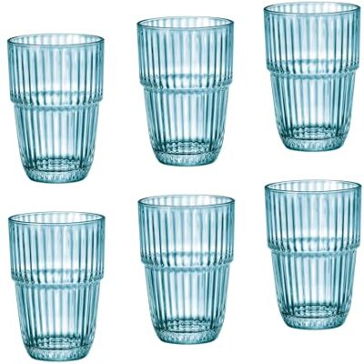 Bormioli Rocco Barshine LongDrink glazen, blauw, 38 cl, 6 stuks Bormioli Rocco Barshine LongDrink glazen, blauw, 38 cl, 6 stuks