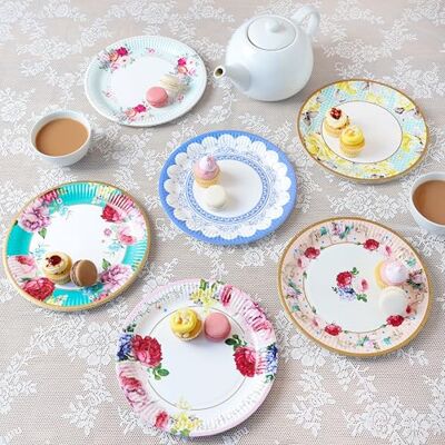 Talking Tables Verpakking van 24 Afternoon Tea Vintage Floral Papieren Borden - Papieren Borden Talking Tables Verpakking van 24 Afternoon Tea Vintage Floral Papieren Borden - Papieren Borden