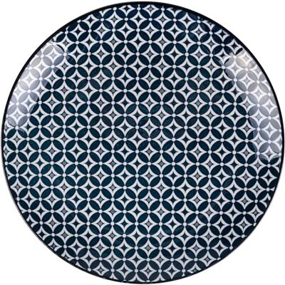Tivoli Confusion Platte borden van aardewerk, geometrische decoratie, 6 stuks Tivoli Confusion Platte borden van aardewerk, geometrische decoratie, 6 stuks