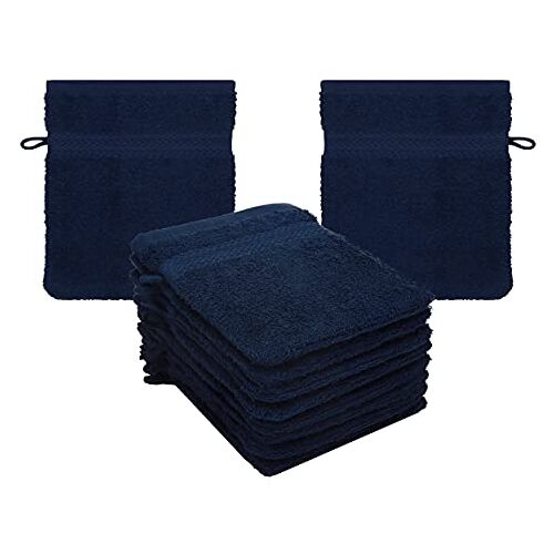 Betz Premium washandschoen 10-delig badstof washandje gezicht reinigen van 100% katoen babywashandje donkerblauw