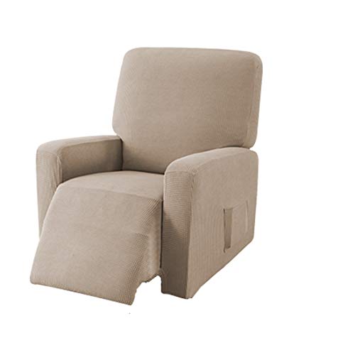 E EBETA Hoes fauteuil jacquard, Fauteuilhoezen, stretchhoes voor relaxfauteuil compleet, Elastische hoes voor tv fauteuil (Zand)