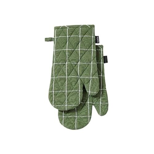 Ladelle Eco Check Set van 2 Ovenwanten, Groen