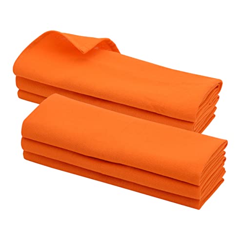 Daloual 6 x theedoek, keukendoek, poetsdoek, poetsdoek van 100% katoen, oranje