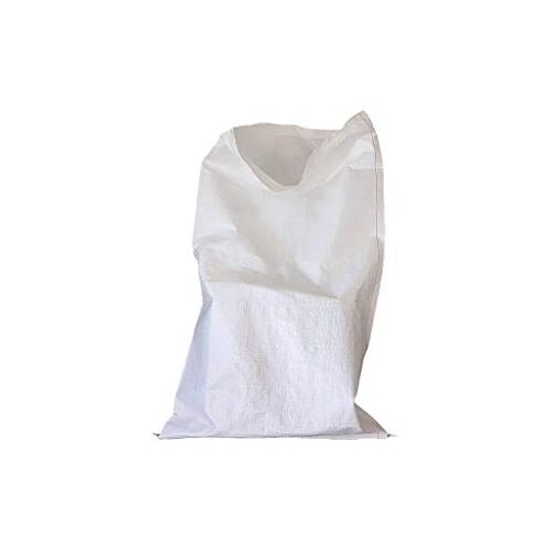 PLAST (Pack van 50) 40 x 60 cm, PP polyethyleen geweven zakken witte polypropyleen zakken 30 g verpakking afvalverwijdering (50)